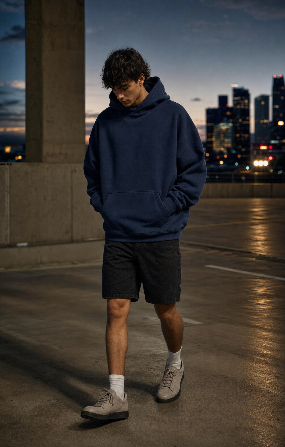 A man wearing the Rooftop Last Light After Hours look